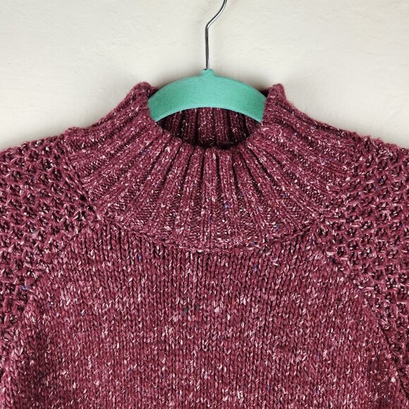 Prana Ibid Chunky Knit Wool Silk Blend Mockneck Tunic Sweater sz M - Picture 5 of 13